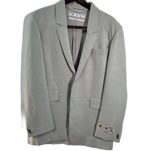 NWT Virgil Abloh 2013 OFF-WHITE Adam Gray Leather Single Breasted Blazer M